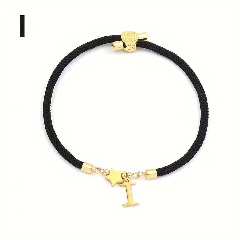 Braccialetto Regolabile con Lettere e Pendente Stella