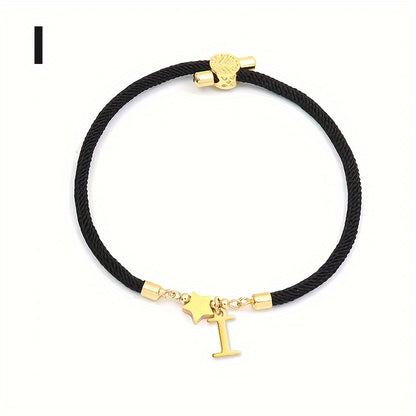 Braccialetto Regolabile con Lettere e Pendente Stella