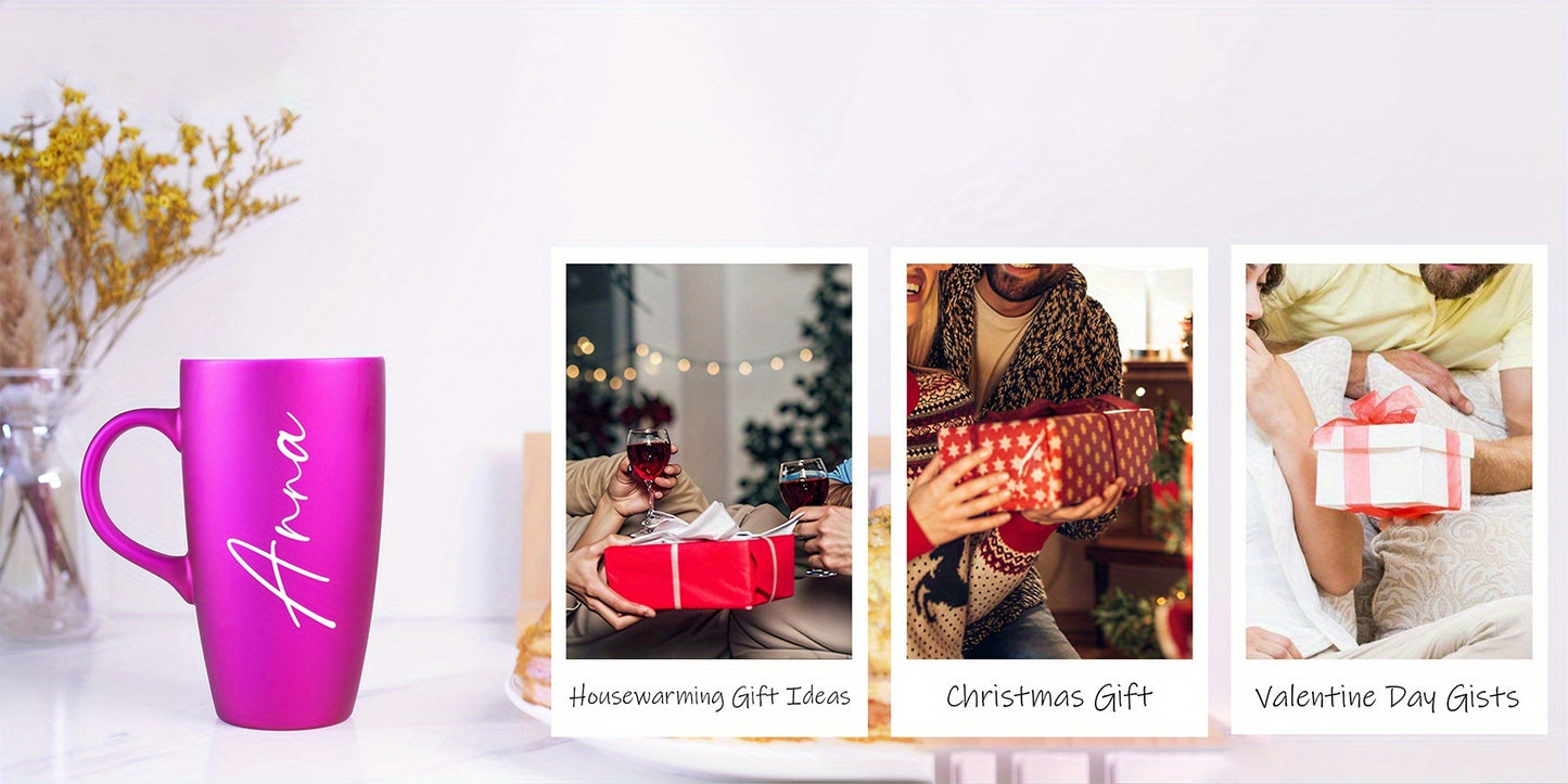 Tazza Personalizzabile con Nome Isolata in Ceramica Riutilizzabile per Caffè, Tè e Bevande Calde e Fredde  Regalo Unico