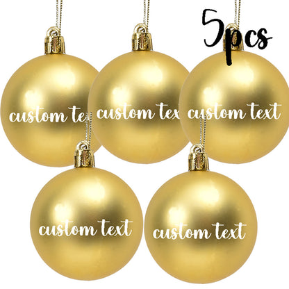 Set da 5 Palline di Natale Personalizzate Con Nome Rosse / Golden