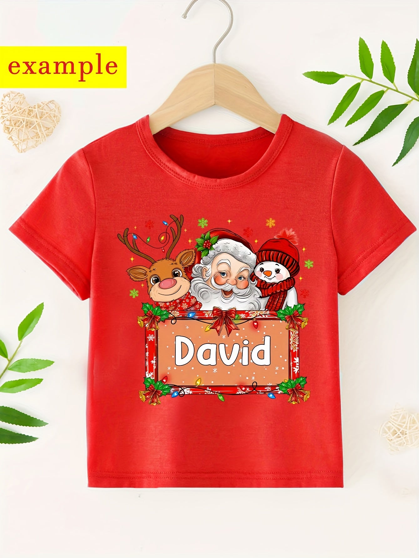 Maglietta Natale Bambino Personalizzata 🎄 |  Babbo Natale & Renna