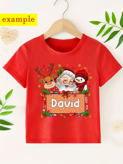 Maglietta Natale Bambino Personalizzata 🎄 |  Babbo Natale & Renna