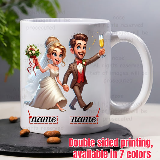 Tazza Personalizzata per Matrimonio - Nomi della Sposa e dello Sposo Tazza Ceramica Riutilizzabile