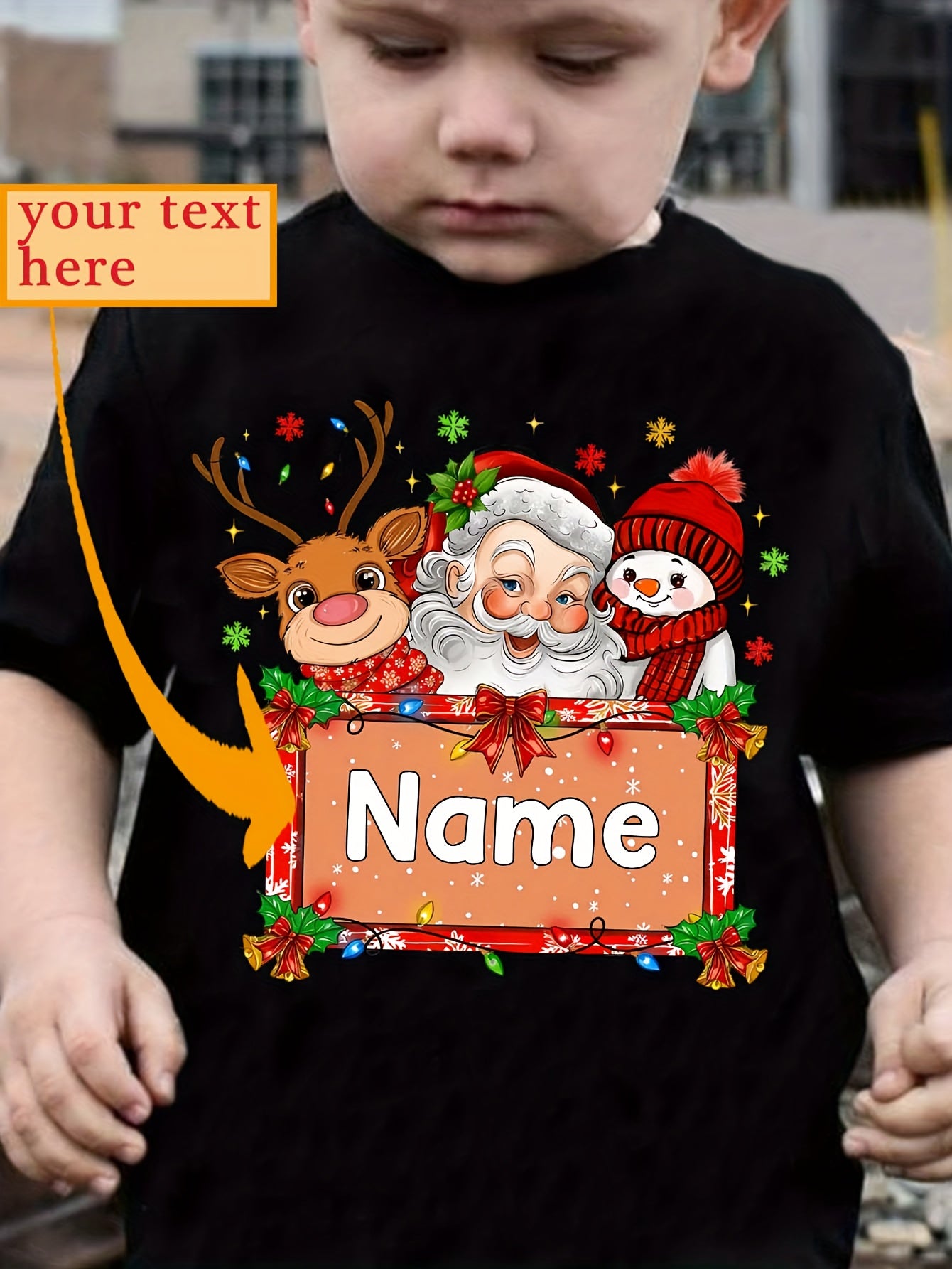 Maglietta Natale Bambino Personalizzata 🎄 |  Babbo Natale & Renna