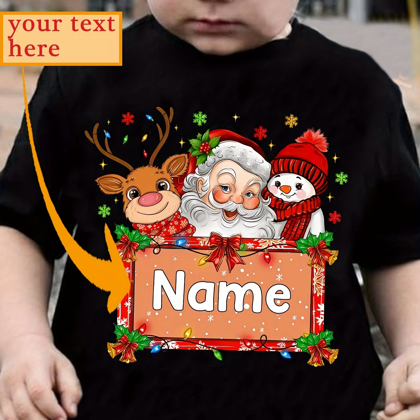 Maglietta Natale Bambino Personalizzata 🎄 |  Babbo Natale & Renna