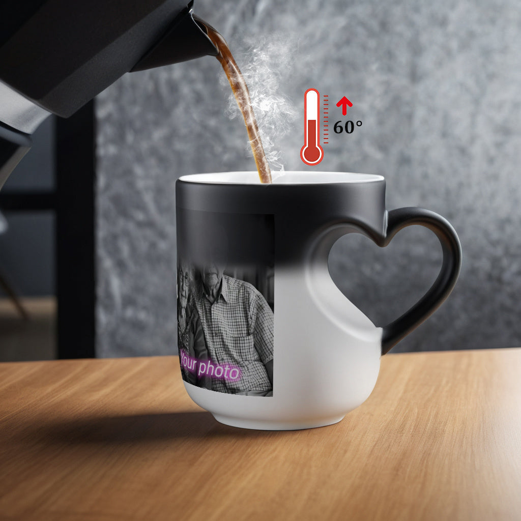 Tazza Magica Personalizzata con Foto Manico a Cuore