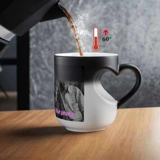 Tazza Magica Personalizzata con Foto Manico a Cuore