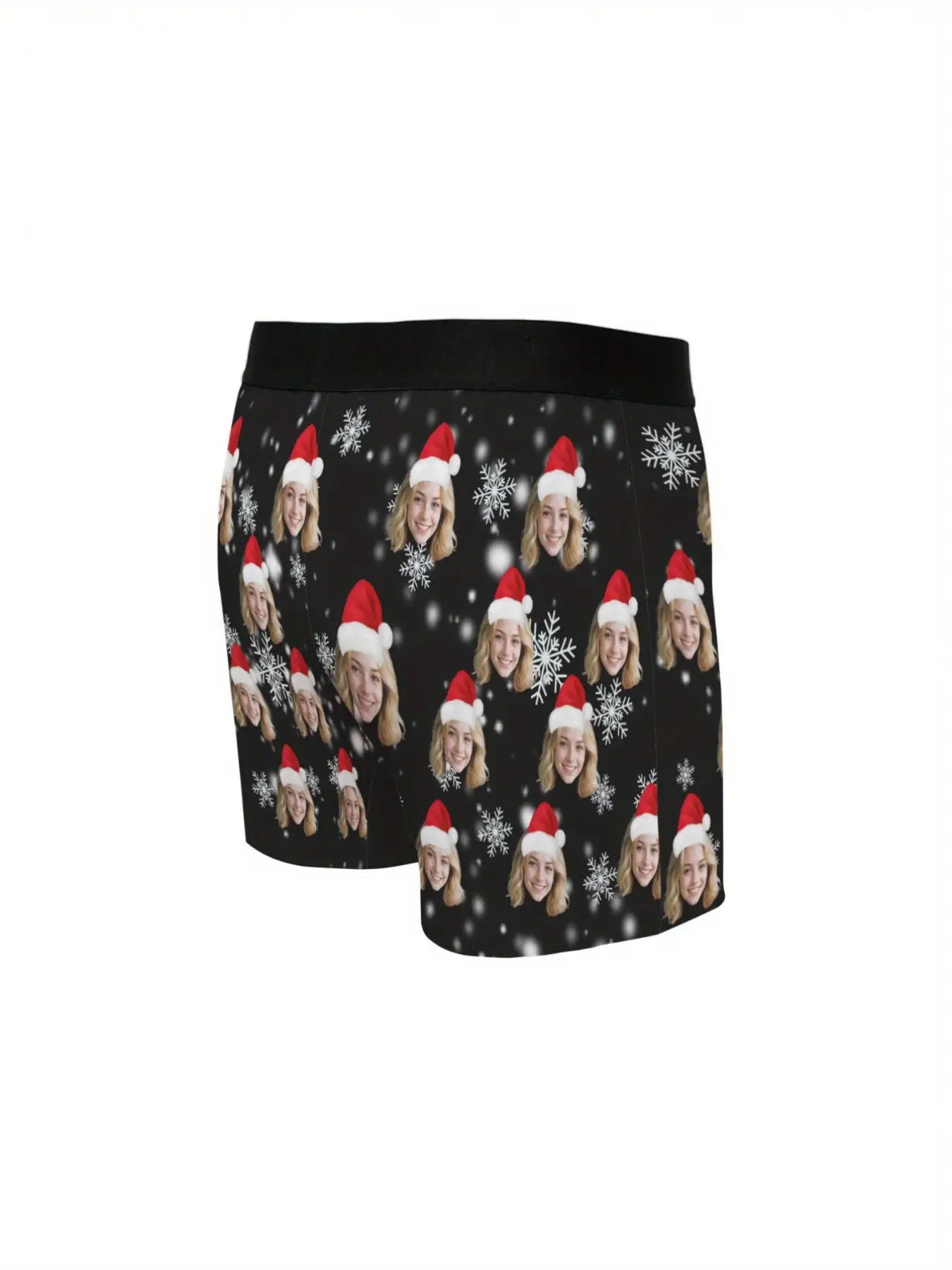 Boxer Natalizi Personalizzati Uomo con Foto e Cappello di Babbo Natale