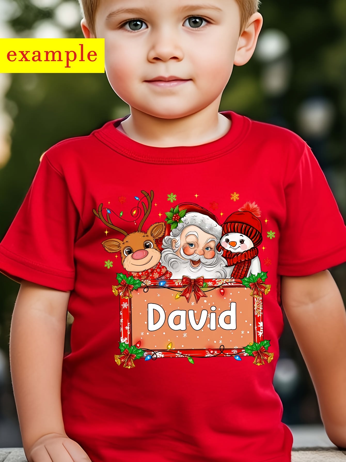 Maglietta Natale Bambino Personalizzata 🎄 |  Babbo Natale & Renna