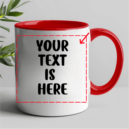 Tazza Personalizzata con Testo Stampato su Entrambi i Lati - 6 Colori Disponibili
