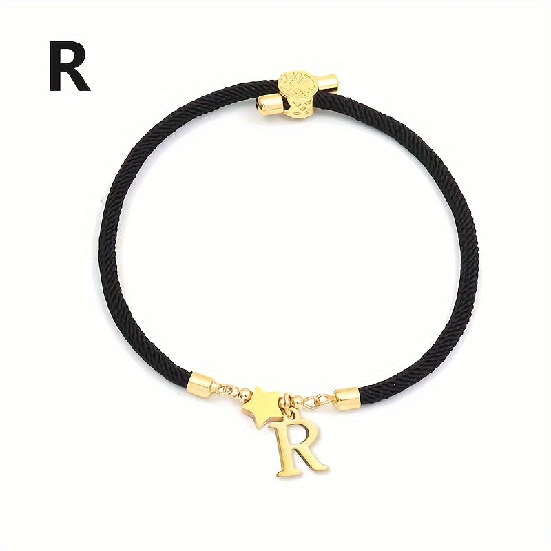 Braccialetto Regolabile con Lettere e Pendente Stella