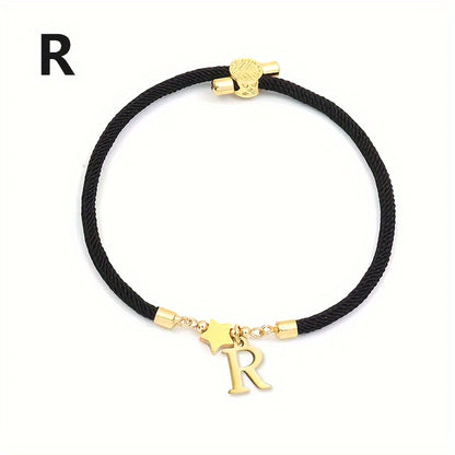 Braccialetto Regolabile con Lettere e Pendente Stella