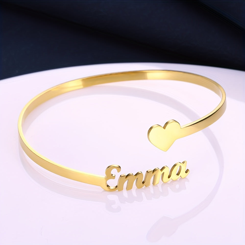 Braccialetto Personalizzato con Nome e Cuore Elegante