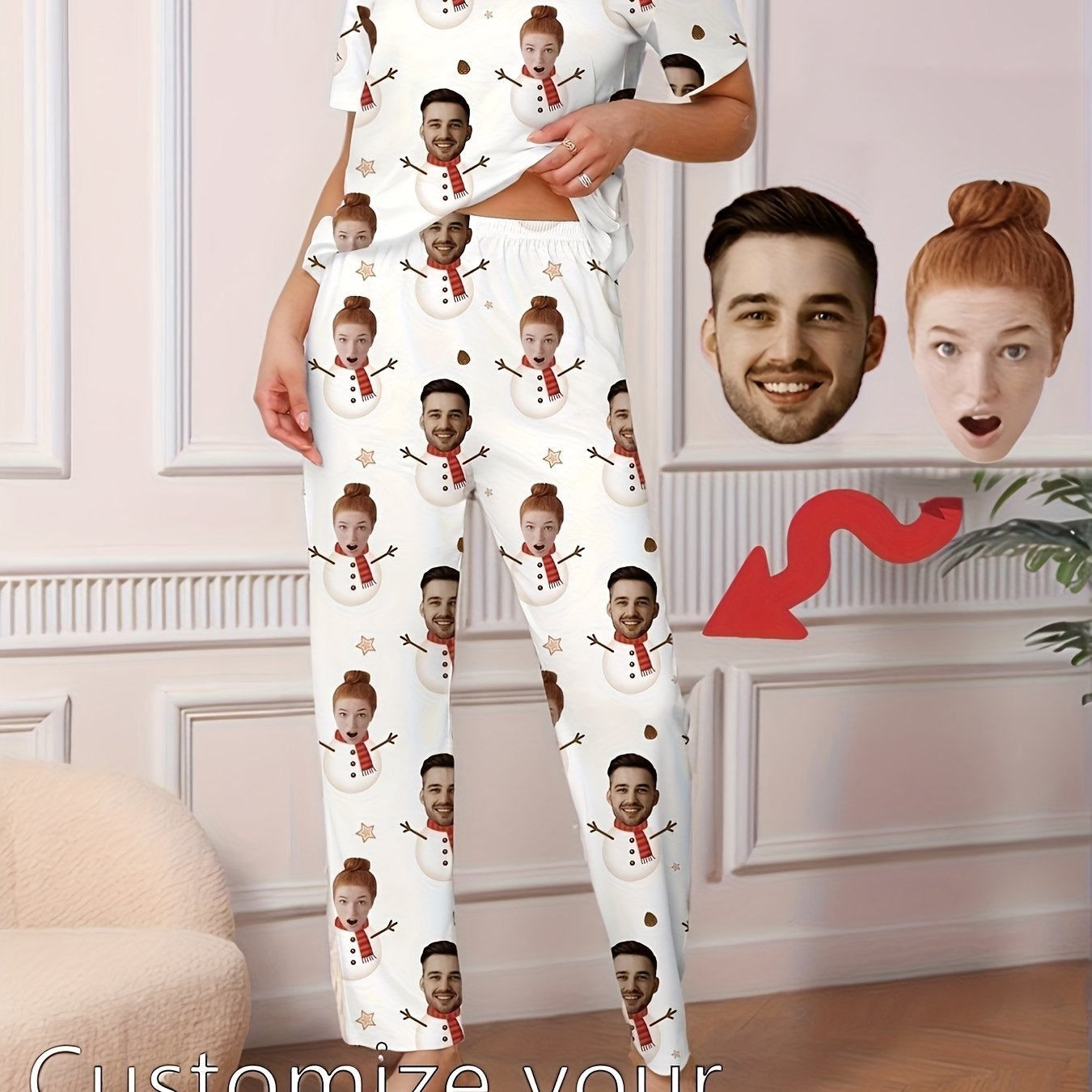 Pigiama Natalizio Divertente Personalizzato da Donna