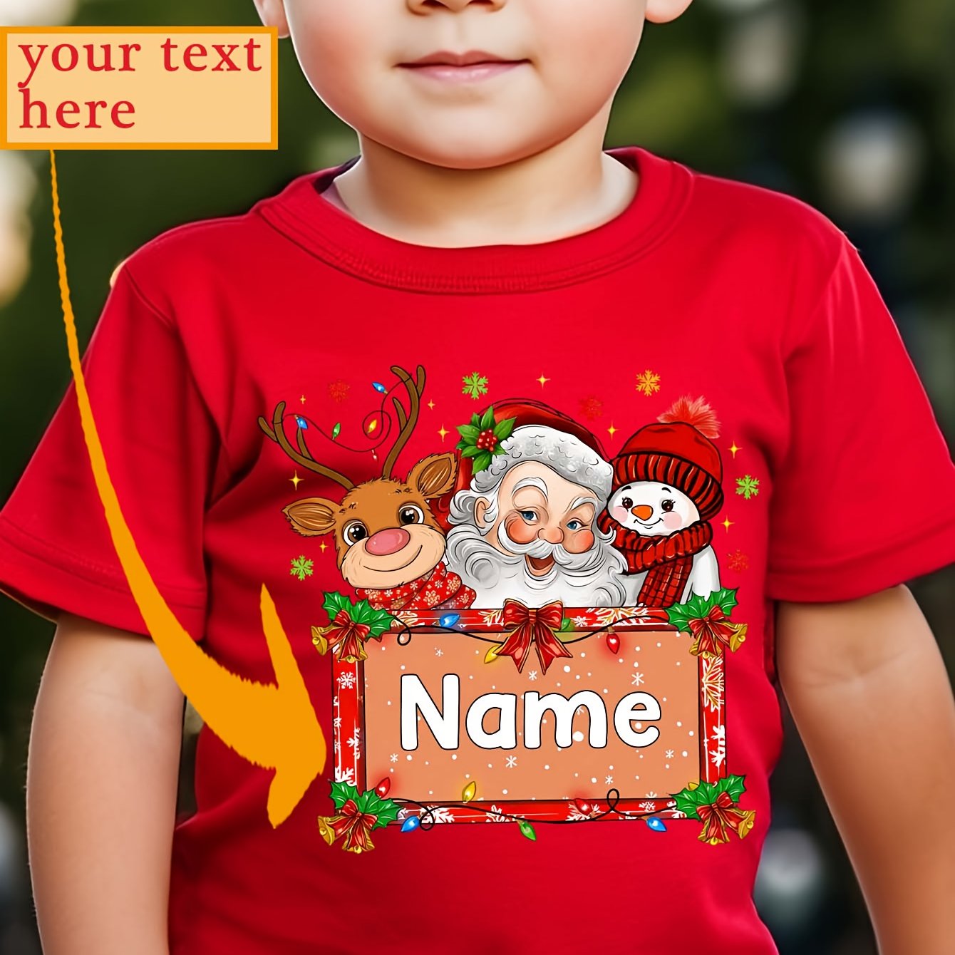 Maglietta Natale Bambino Personalizzata 🎄 |  Babbo Natale & Renna