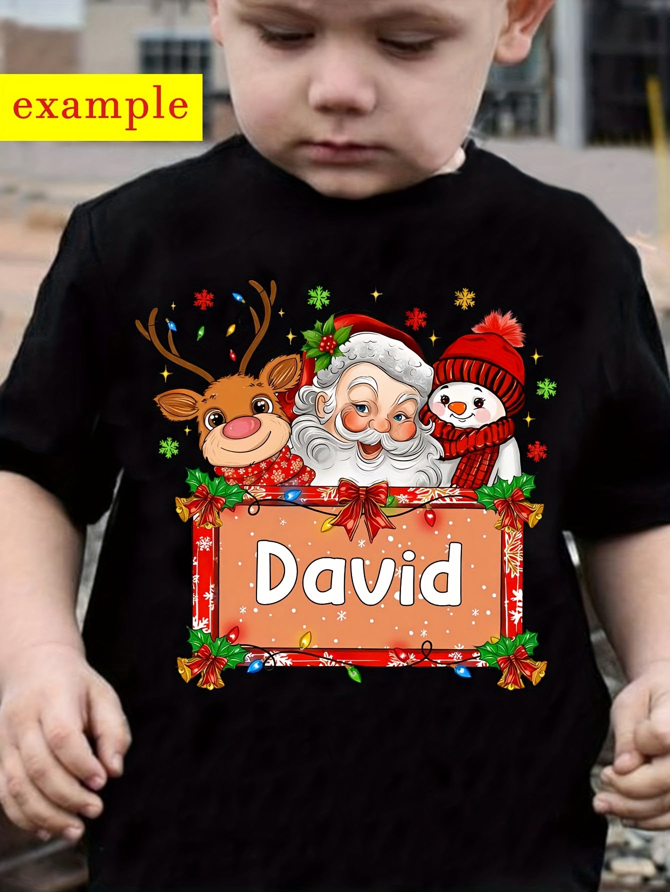 Maglietta Natale Bambino Personalizzata 🎄 |  Babbo Natale & Renna