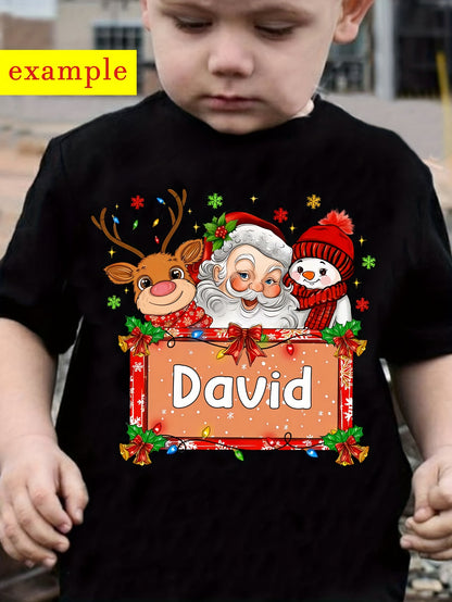 Maglietta Natale Bambino Personalizzata 🎄 |  Babbo Natale & Renna