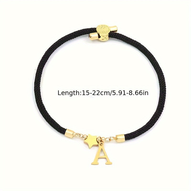 Braccialetto Regolabile con Lettere e Pendente Stella