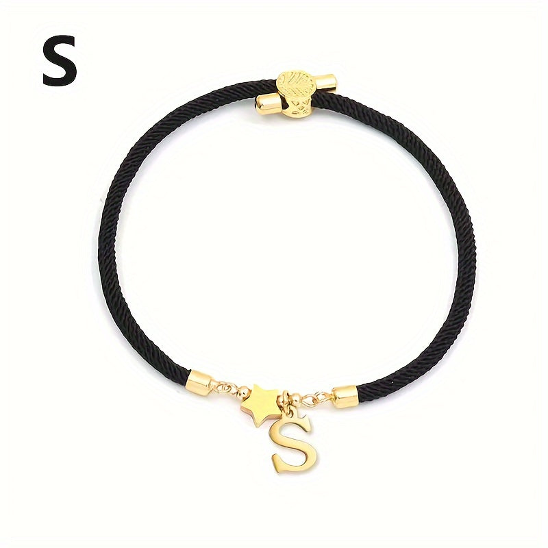 Braccialetto Regolabile con Lettere e Pendente Stella