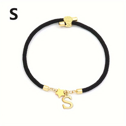 Braccialetto Regolabile con Lettere e Pendente Stella