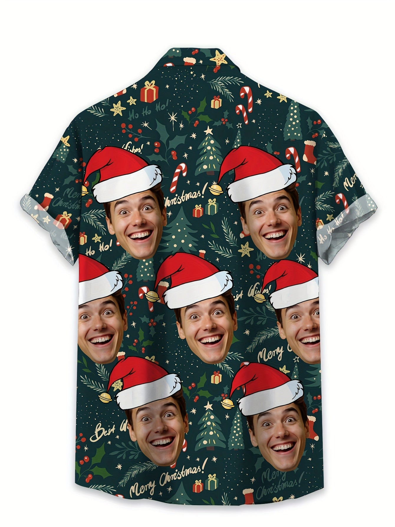 Camicia Natalizia Hawaiana Personalizzata con Foto
