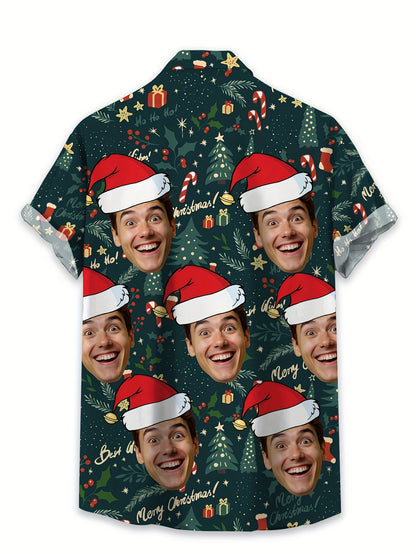 Camicia Natalizia Hawaiana Personalizzata con Foto