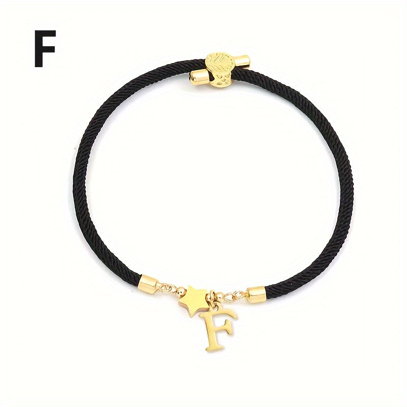 Braccialetto Regolabile con Lettere e Pendente Stella