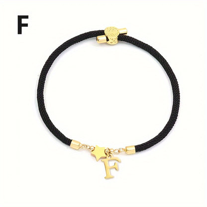 Braccialetto Regolabile con Lettere e Pendente Stella