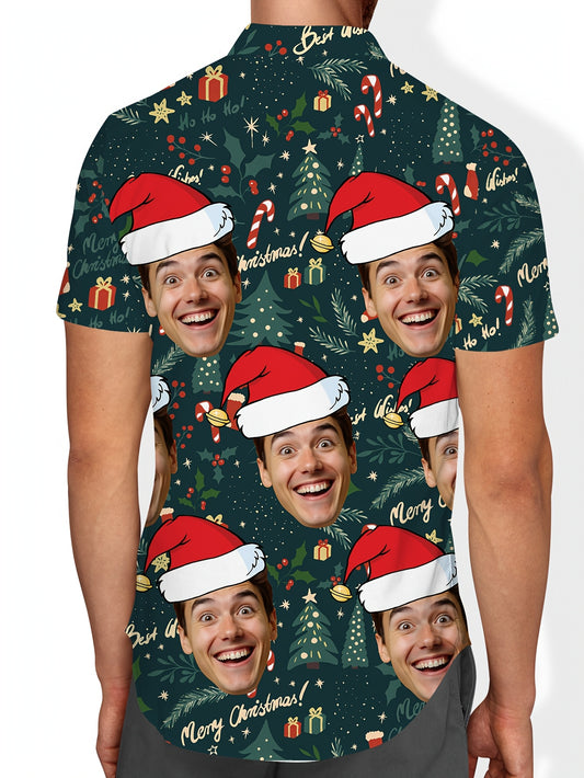 Camicia Natalizia Hawaiana Personalizzata con Foto
