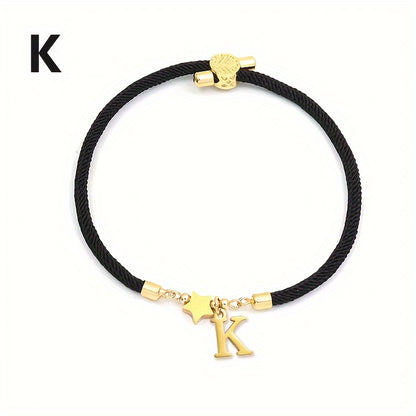 Braccialetto Regolabile con Lettere e Pendente Stella