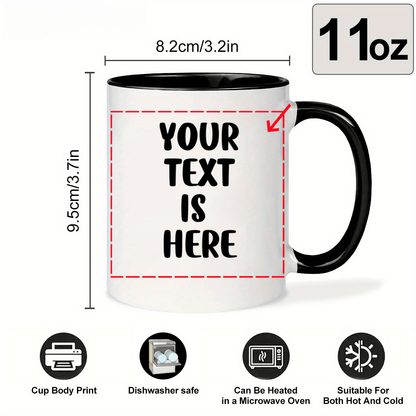 Tazza Personalizzata con Testo Stampato su Entrambi i Lati - 6 Colori Disponibili