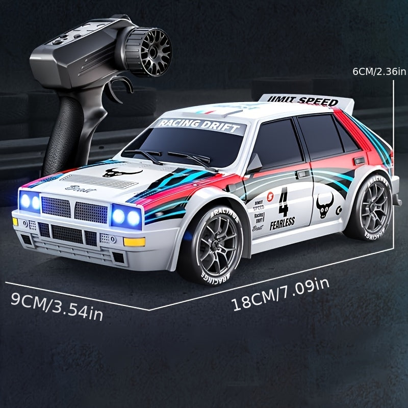 Auto RC 4WD Drift Sportiva - Design da Gara, Luci LED, Pneumatici Sostituibili, 2 Velocità, Shell in Plastica Resistente, Gioco per Adulti e Teenager, Off-Road All-Terrain, Regalo per Appassionati di Drift e Automodellismo
