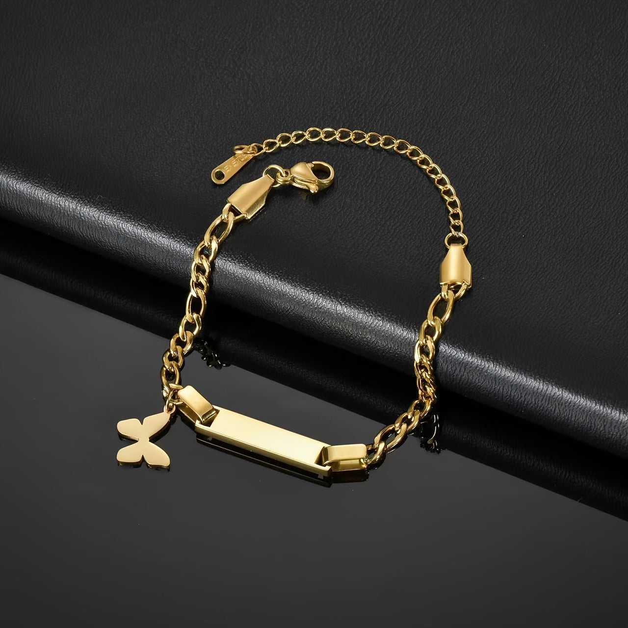 Braccialetto o Cavigliera Personalizzata Placcata Oro in Acciaio Inossidabile