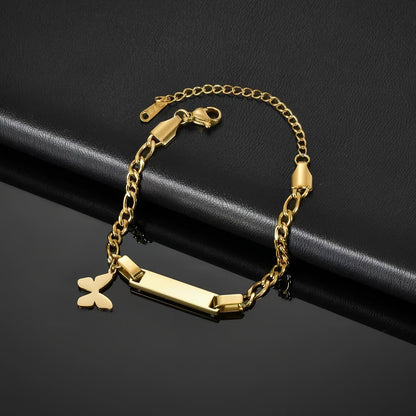 Braccialetto o Cavigliera Personalizzata Placcata Oro in Acciaio Inossidabile