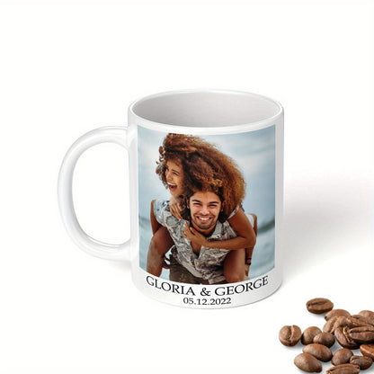 Tazza Personalizzata con Foto - Design a Doppia Faccia, Aggiungi le Tue Foto, Loghi e Testo