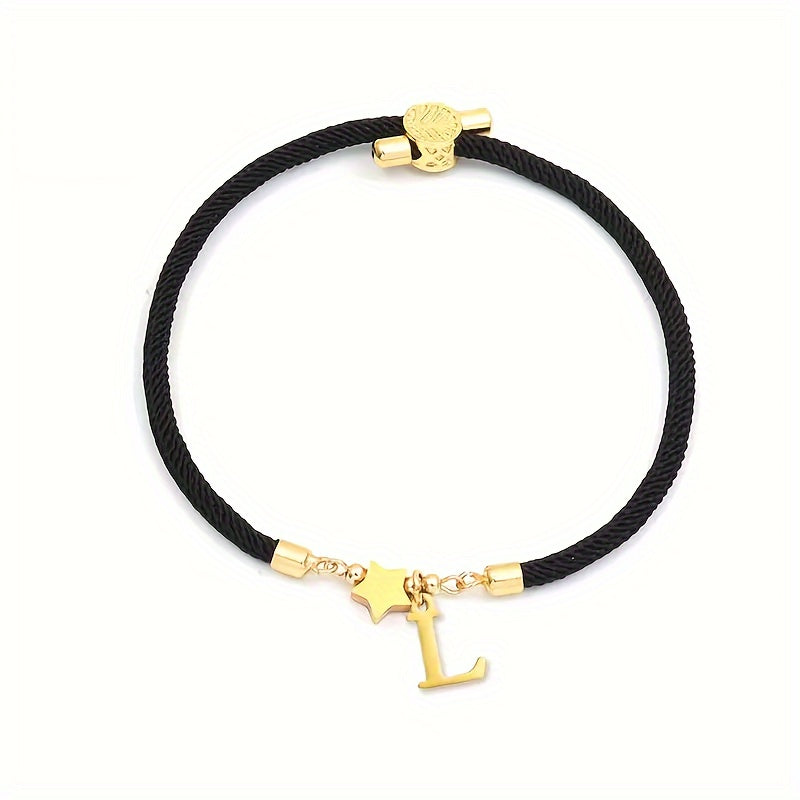 Braccialetto Regolabile con Lettere e Pendente Stella