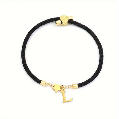 Braccialetto Regolabile con Lettere e Pendente Stella