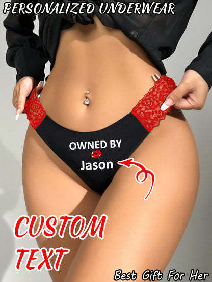 Mutandine in Pizzo Personalizzate per Donna con Testo