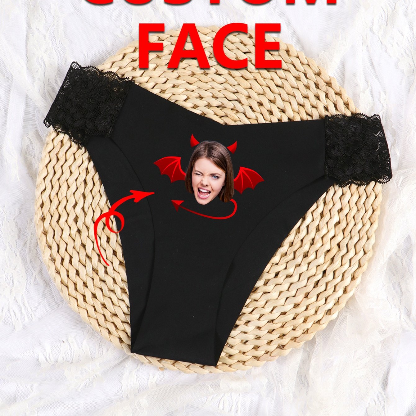 Mutandine in Pizzo Personalizzate per Donna - Design Foto Personalizzato