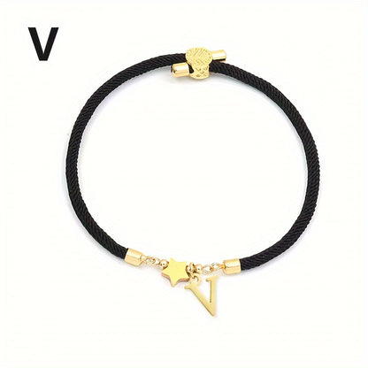 Braccialetto Regolabile con Lettere e Pendente Stella