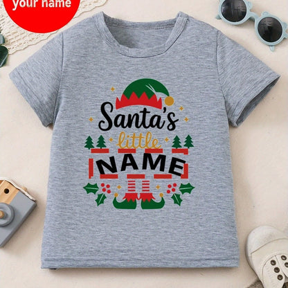 Maglietta di Natale Personalizzata per Bambini 🎅 | Con Nome - Albero e Cappello di Natale