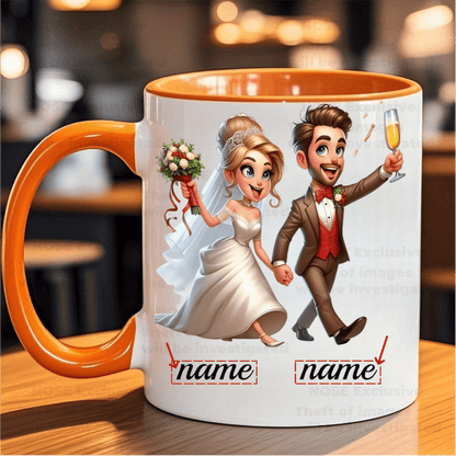 Tazza Personalizzata per Matrimonio - Nomi della Sposa e dello Sposo Tazza Ceramica Riutilizzabile