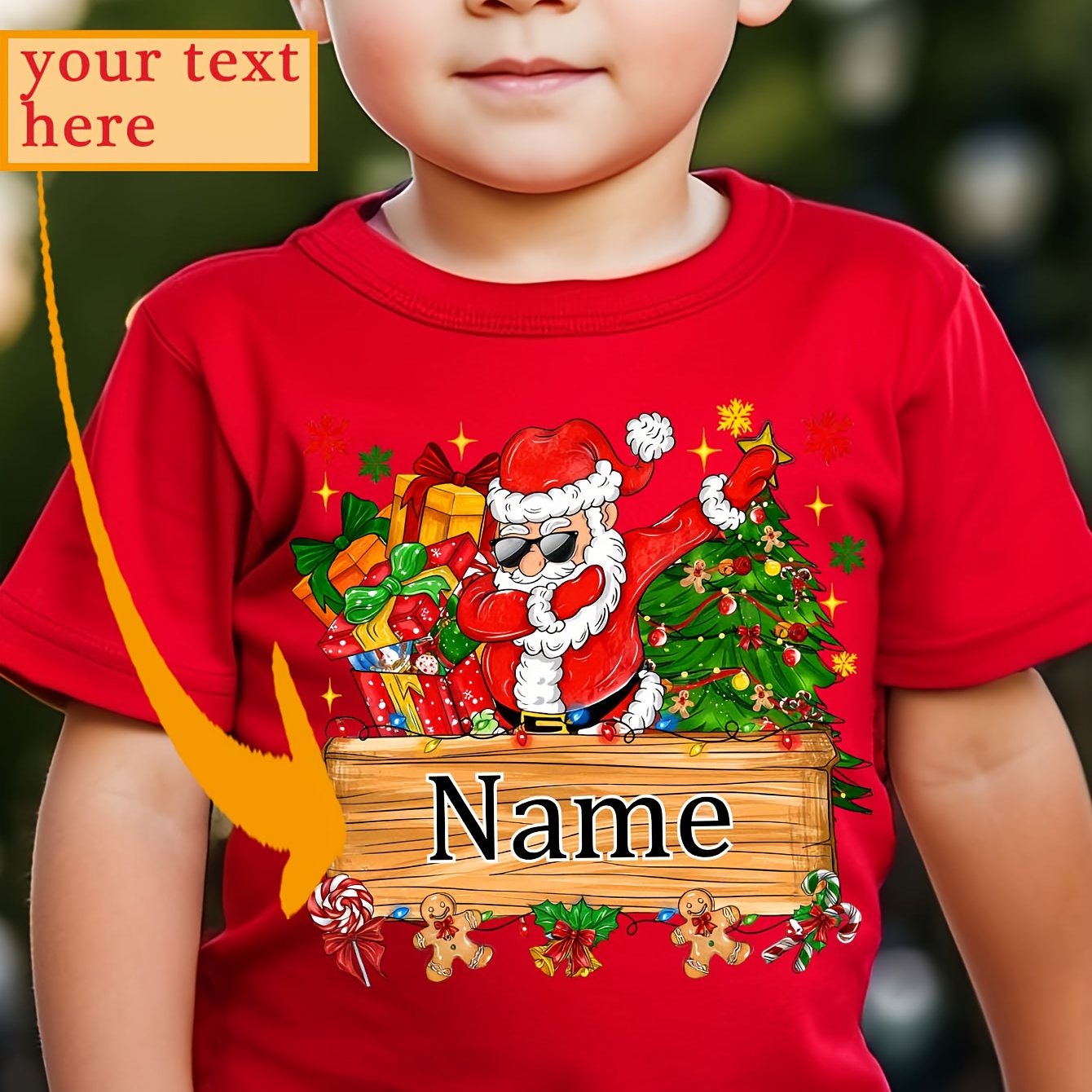 Maglietta di Natale Personalizzata per Bambino 🎅 | Babbo Natale e Renna