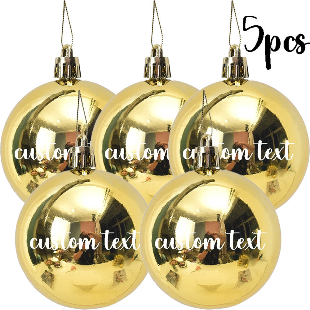Set da 5 Palline di Natale Personalizzate Con Nome Rosse / Golden