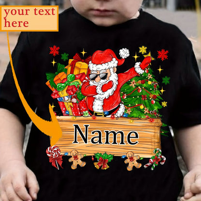 Maglietta di Natale Personalizzata per Bambino 🎅 | Babbo Natale e Renna