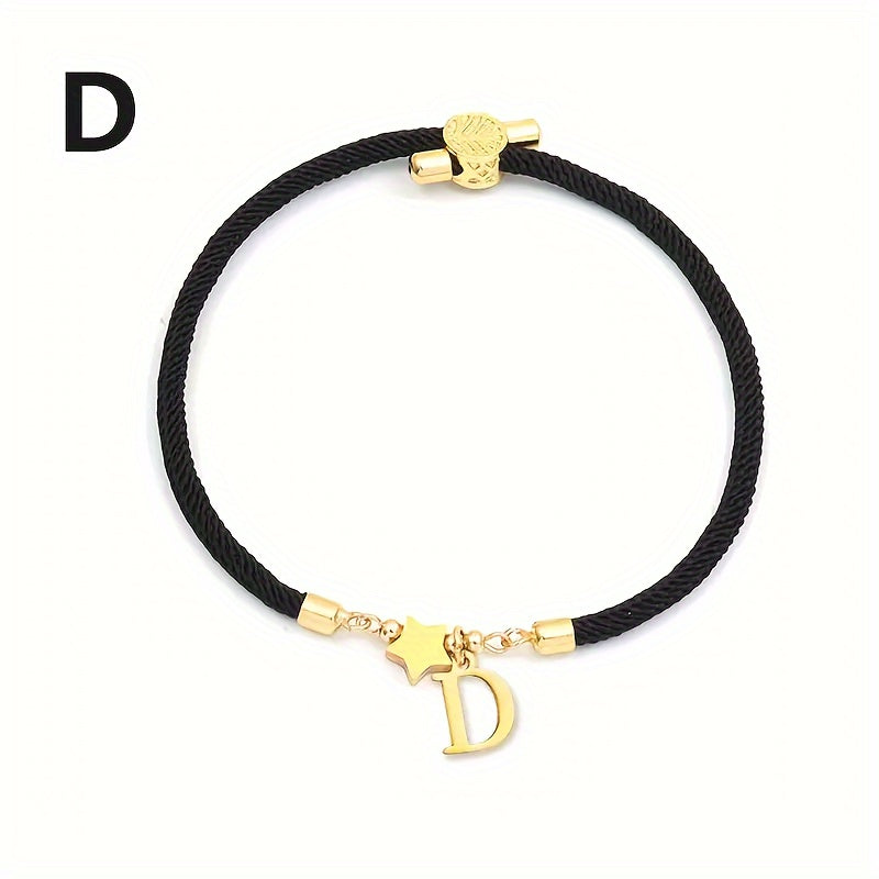 Braccialetto Regolabile con Lettere e Pendente Stella