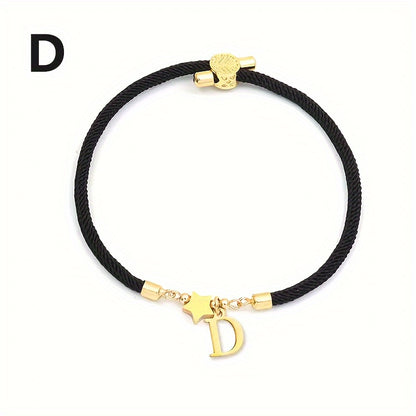 Braccialetto Regolabile con Lettere e Pendente Stella