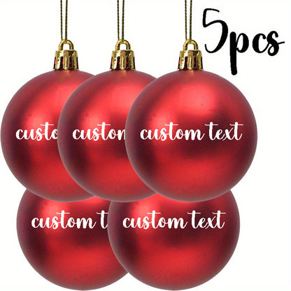Set da 5 Palline di Natale Personalizzate Con Nome Rosse / Golden