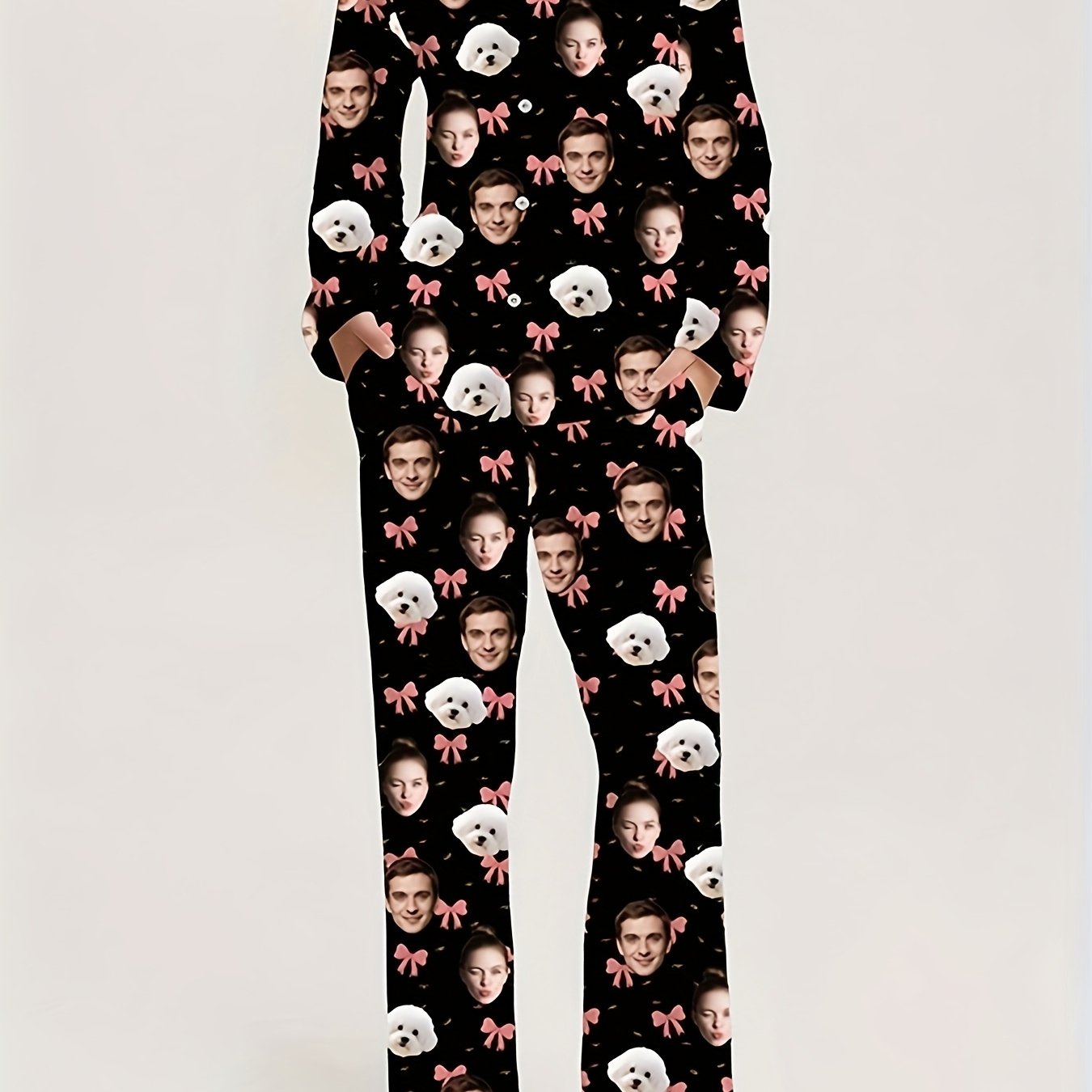 Pigiama Natalizio Personalizzato Donna con Foto del Viso – Idea Regalo Divertente e Comoda per Natale