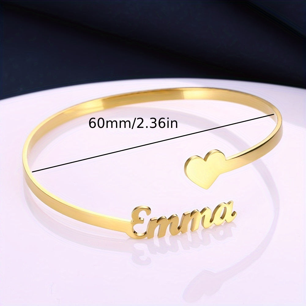 Braccialetto Personalizzato con Nome e Cuore Elegante